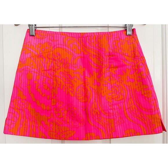EUC! Lilly Pulitzer January Skort‎ Skirt Shorts Pop Pink Sea Sz 2 - Picture 1 of 5